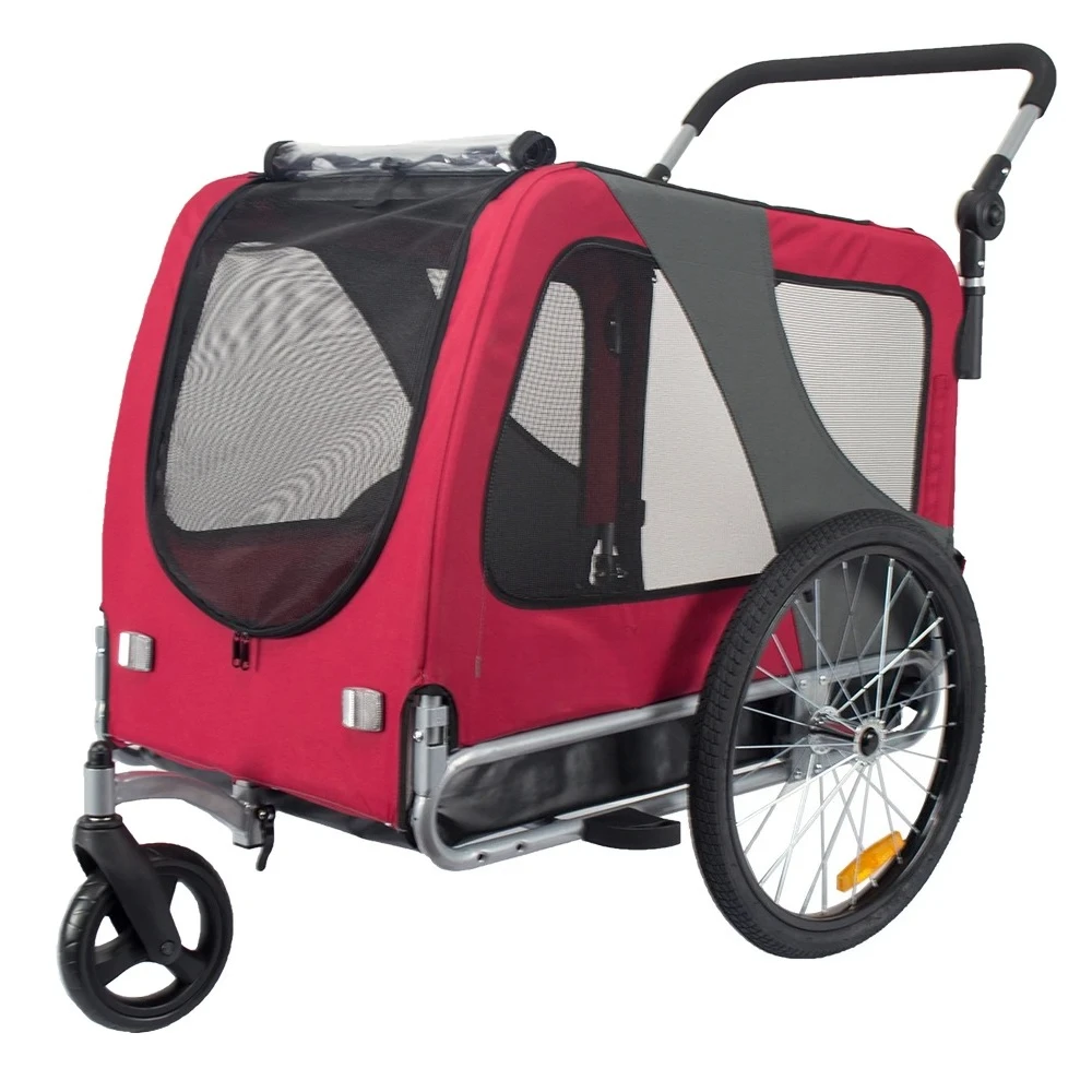 M L XL Size Dog Bicycle Trailer Quick Release And Easy Foldable 2 In 1 Stroller Bike Trailer Factory Wholesale Pet Bike Trailer