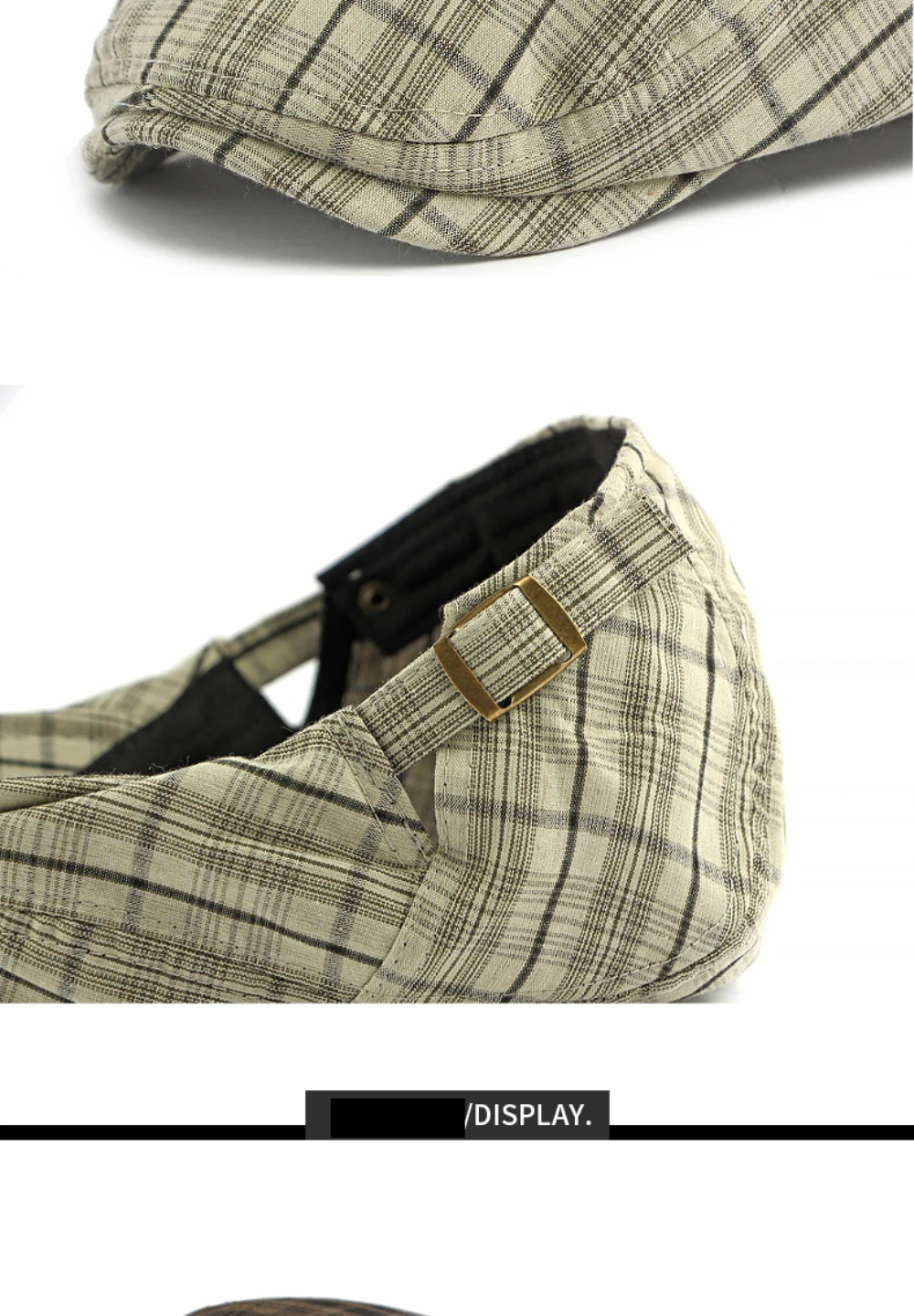 HT5072 Baskenmütze 2026 Neue Frühjahr/Sommer Ivy Flat Cap für Herren und Damen – Retro Künstler- und Malermütze mit Karomuster, verstellbare Baskenmütze für Männer und Frauen – Detail 5