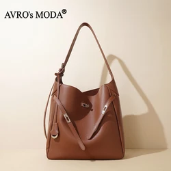 AVRO's MODA Brand 2024 New Fashion Women Genuine Leather Shoulder Bag Designer Luxury Crossbody Bucket Lady's Messenger Bags