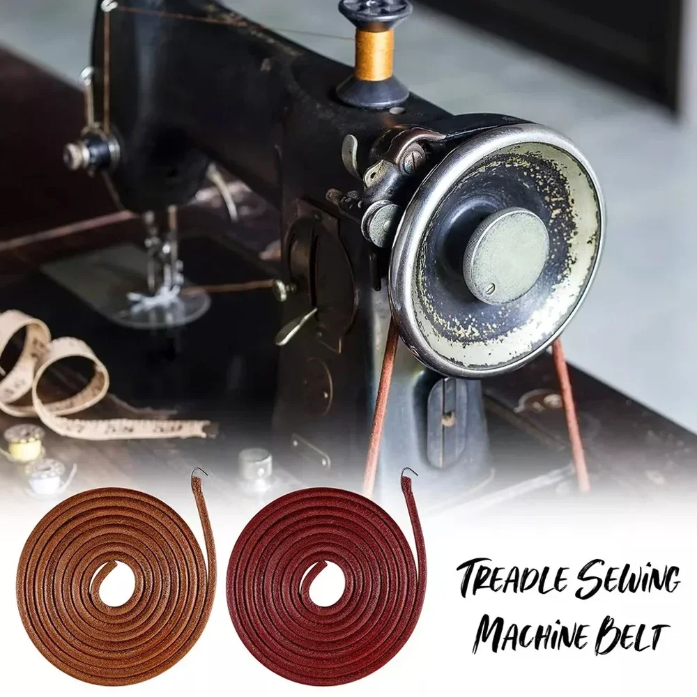 1Pc 183cm Leather Belt Treadle Parts With Hook For Singer Sewing Machine 3/16\