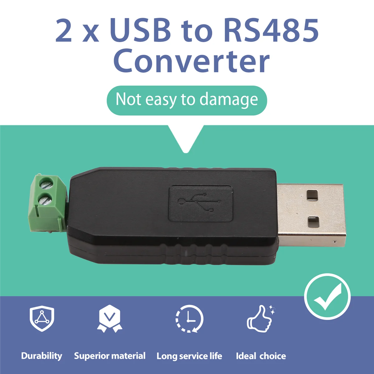 2x PC USB para RS485 RS-485 conversor de interface adaptador serial compatível + PLC DY