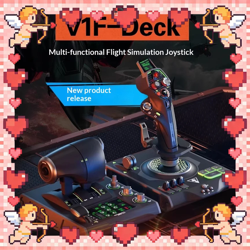 

Игровой джойстик Turtle Beach V1F-Deck с имитацией полета, двойным дросселем, 74 настраиваемыми кнопками и датчиками Холла – идеальный подарок