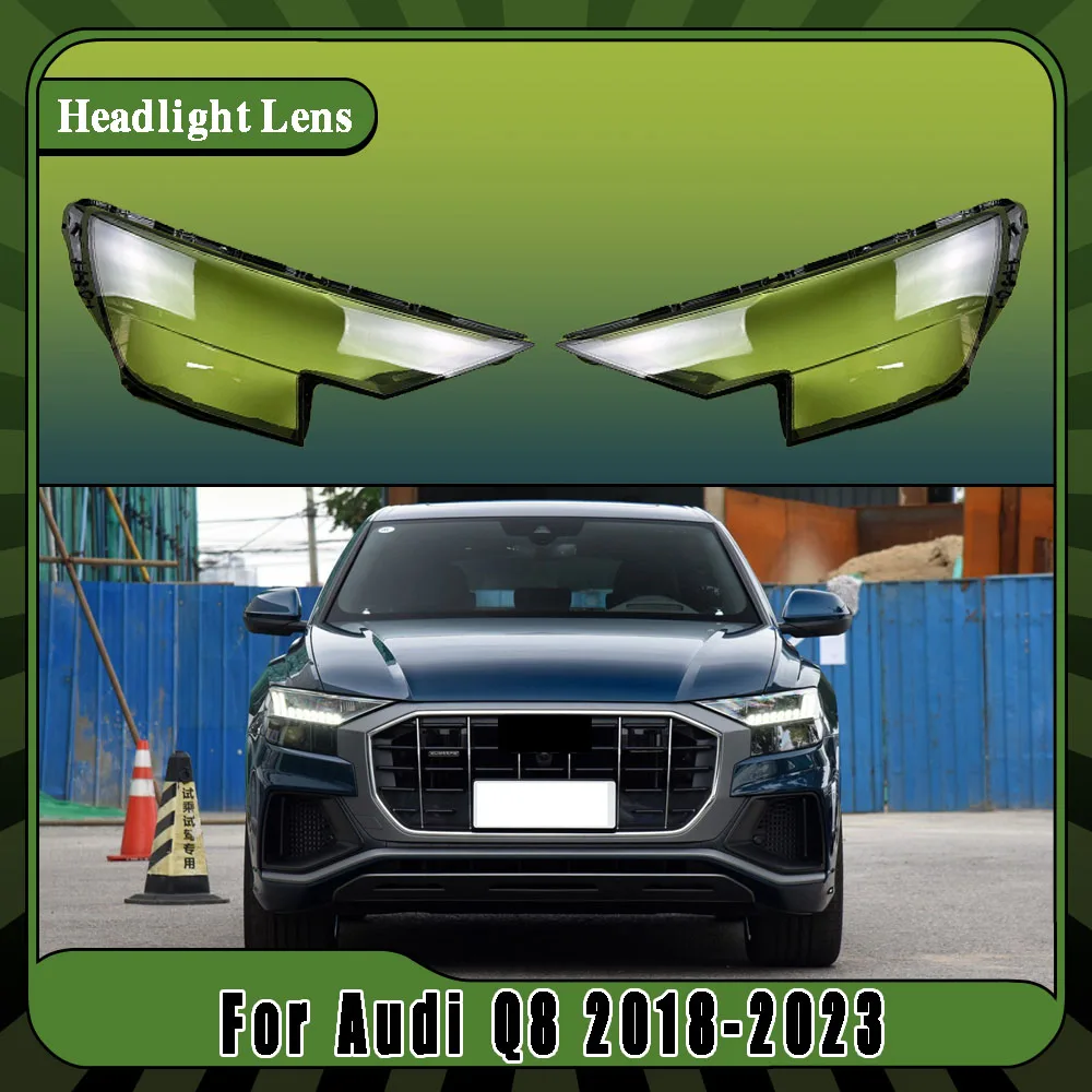 

For Audi Q8 2018-2024 Front Headlamps Cover Lens Headlights Shade Transparent Lampshade Plexiglass Shell Replace Housing