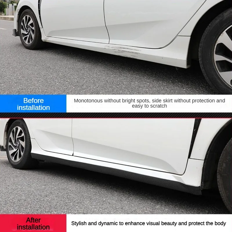 2M/4M/5M Car Door Protector Carbon Fiber Black Body Side Skirts Edge Guards Decorative Strip Anti-Scratch Protection Stickers