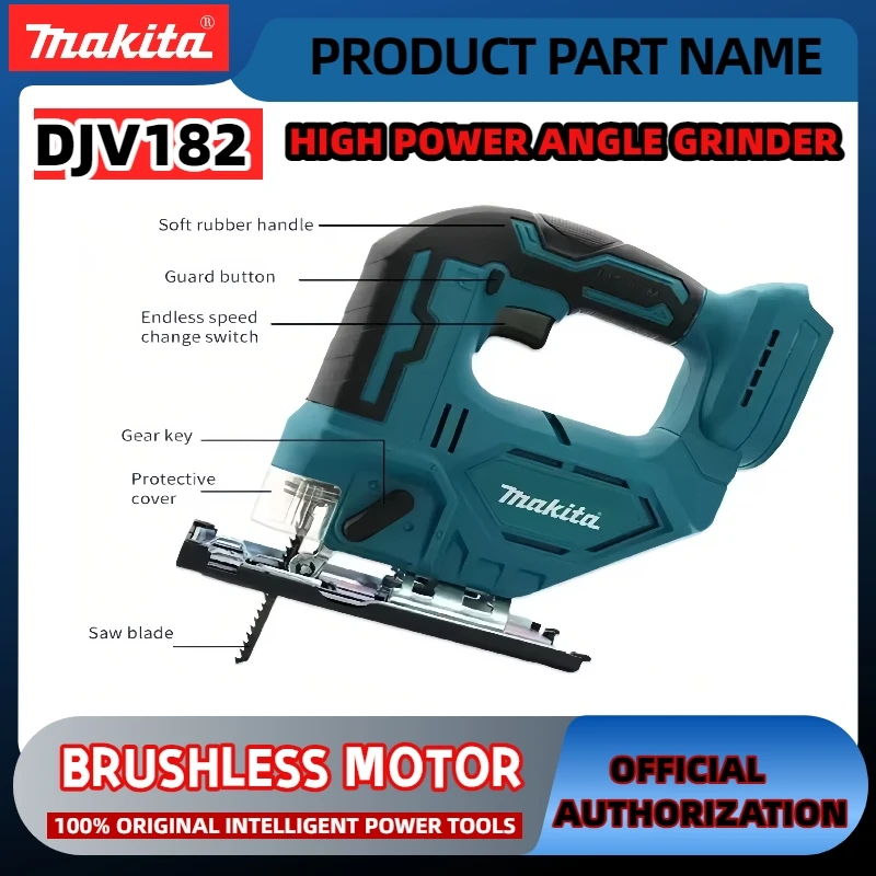 Venta al por mayor Makita DJV182 Rompecabezas inalámbrico: 18 V, 300 W, 0-2700 rpm, carrera de 80 mm, ± 45 °   Ángulo de corte, para trabajos de corte de madera/plástico/metal