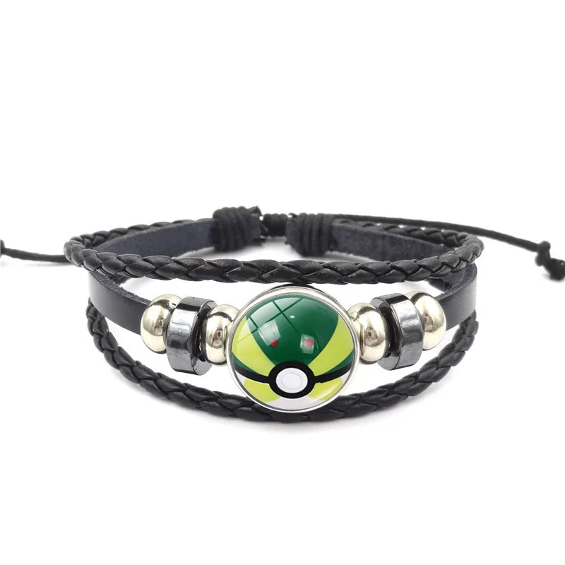 Anime Poke Ball Handmade Multi Layer Woven Bracelet Anime Surrounding Time Gem Fashion Handicrafts Wholesale