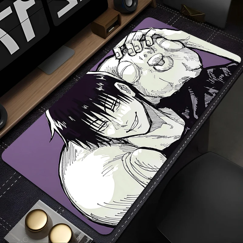 Tapis de Souris Gaming Grand Format pour Clavier et Ordinateur Portable – Jujutsu Kaisen Toji Fushiguro – Tapis de Bureau en Caoutchouc