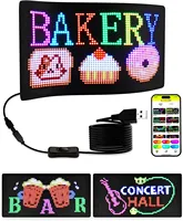 USB Flexible LED Pixel Panel Sign Bluetooth APP 5V Addressable RGB Pattern Graffiti Scrolling Text Animation Display Car Shop