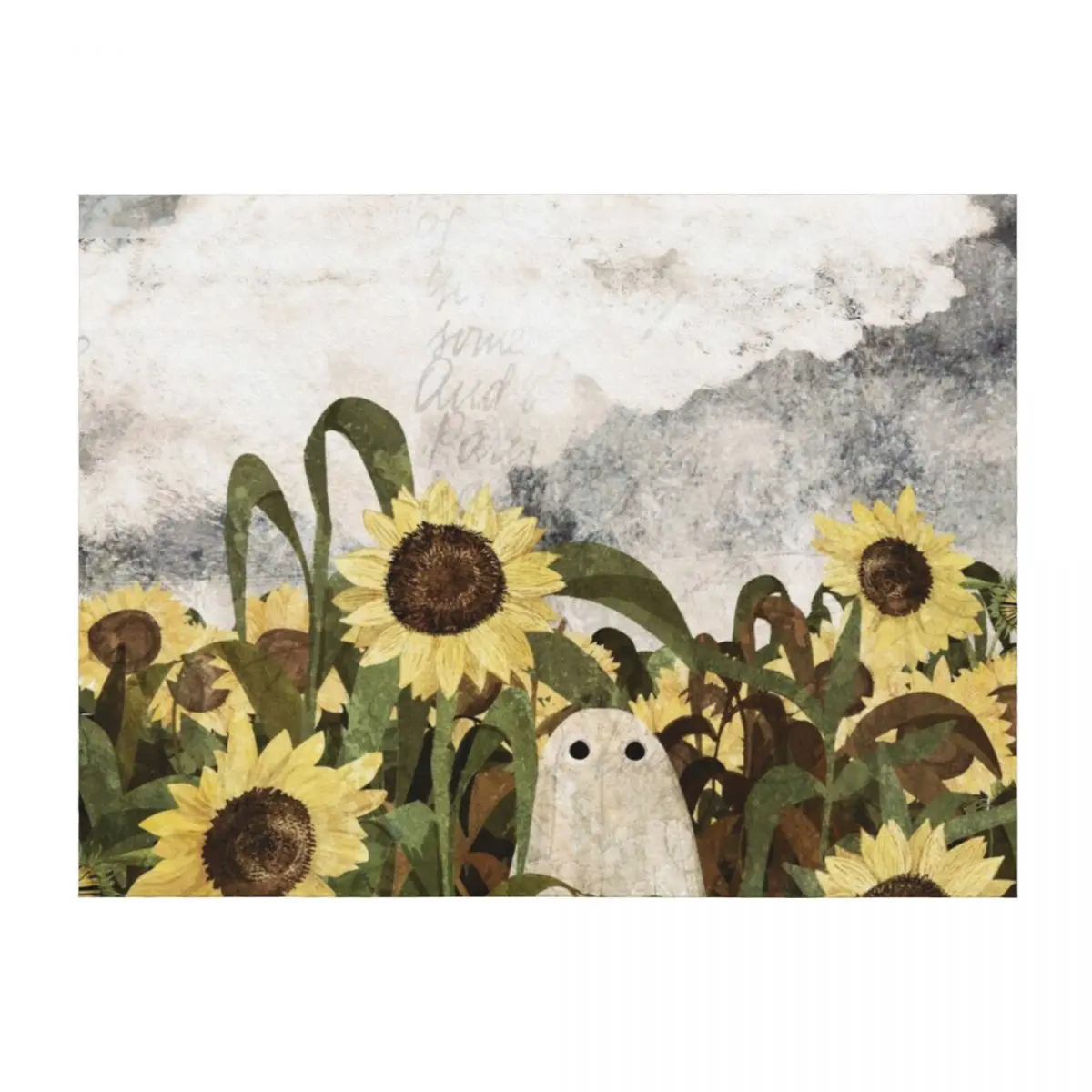 

There's A Ghost in the Sunflower Field Again... Throw Blanket christmas gifts Polar Sofa Quilt Fashion Sofas Blankets