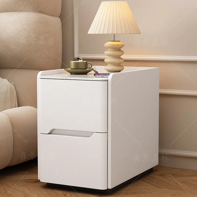 

Drawer Adjustable Bedside Table Elegant Classic Unique Space Saving Bedside Table White Wooden Mesita De Noche Home Furniture