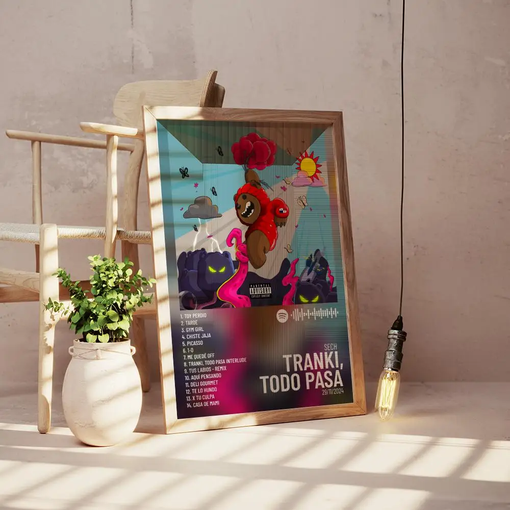 Póster Sech, cubierta de álbum de música de rapero Pop, estético, Hip Hop, Rock, impresión, arte de pared, decoración de habitación, regalo