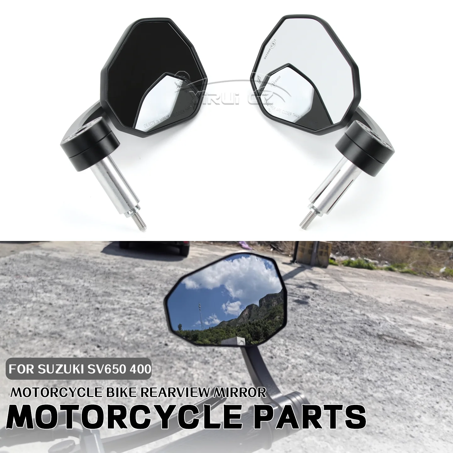 

Зеркало заднего вида для Suzuki SV650 SV400 SV650 SV400 650, зеркало на конце мотоцикла, боковые зеркала заднего вида на руле, широкое видение