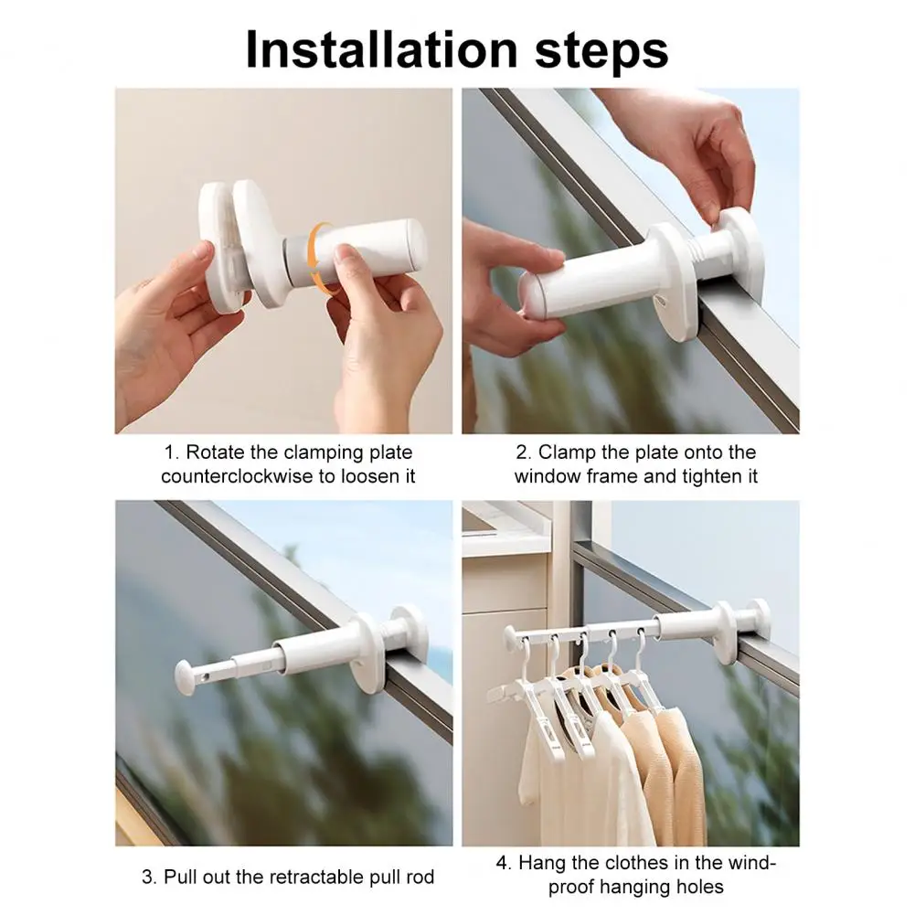 

Space-saving Travel Hanger Retractable Clothes Drying Rack Strong Load-bearing Hanger for Simple Installation Foldable Pull-out