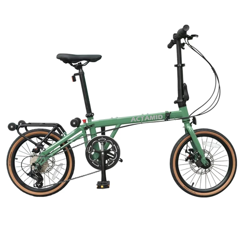 

Outdoor 16 Inch Carbon Steel Three Fold Bicycle Bike, Compact and Portable for Commuting, 7-speed Adjustable with Disc Brake
