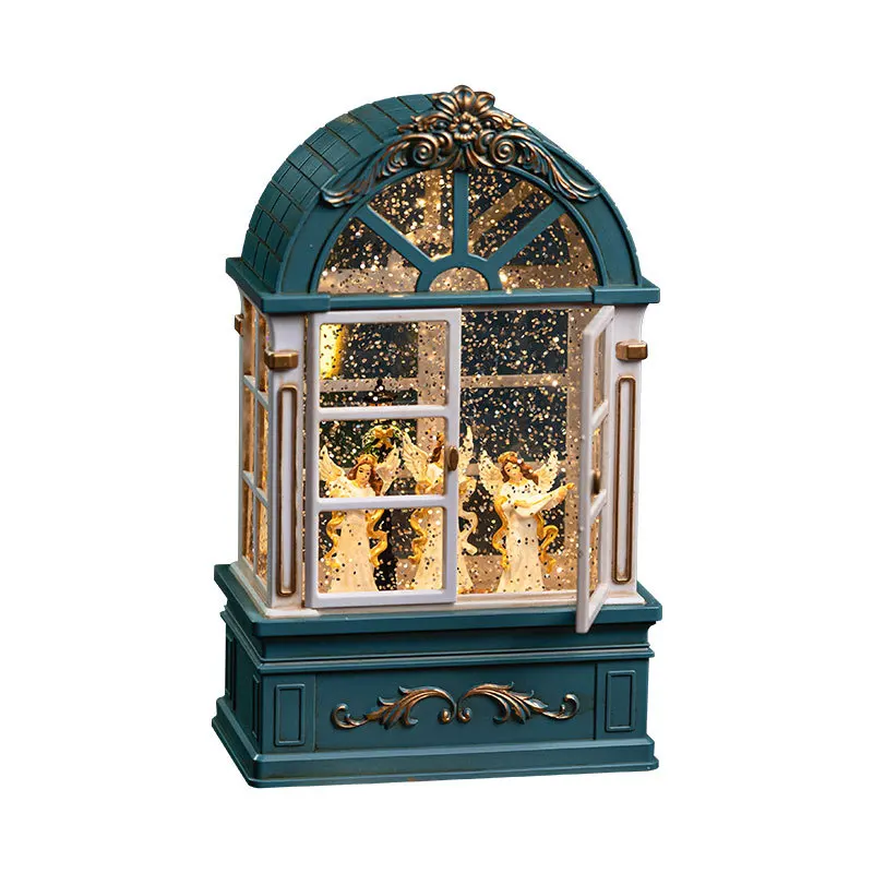 Christmas Decorative Light Night Light Old Man Music Box Small Oil Lamp Snow Music Box Crystal Ball Gift 8Pcs/Lots