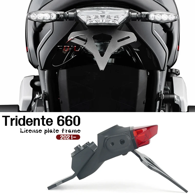 Para Trident 660 Trident660 2021-UP carcasa de cadena de motocicleta trasera corta Stock soporte para matrícula soporte de contr