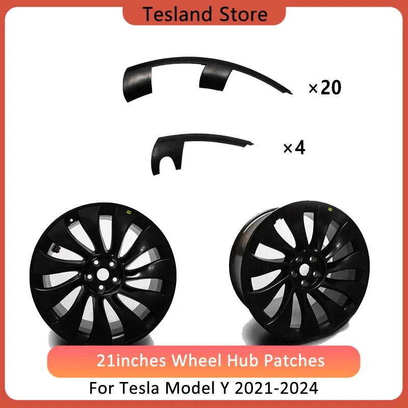 For Tesla Model Y 21 Inch Hub Cap Rim Patch 2023 Uberturbine Wheel 21” Cover Protectors ABS Rim Protector 2024 Auto Accessories