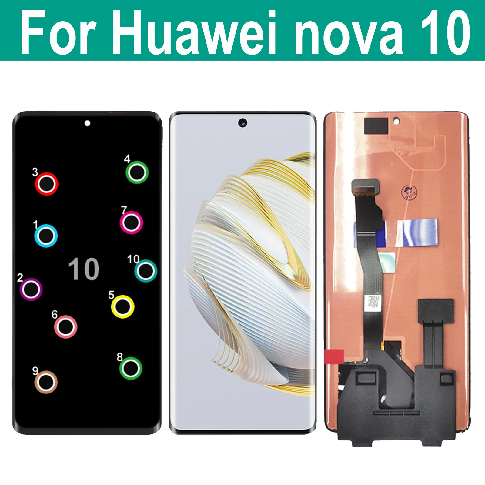 

Цифровой преобразователь сенсорного экрана в сборе для Huawei Nova 10