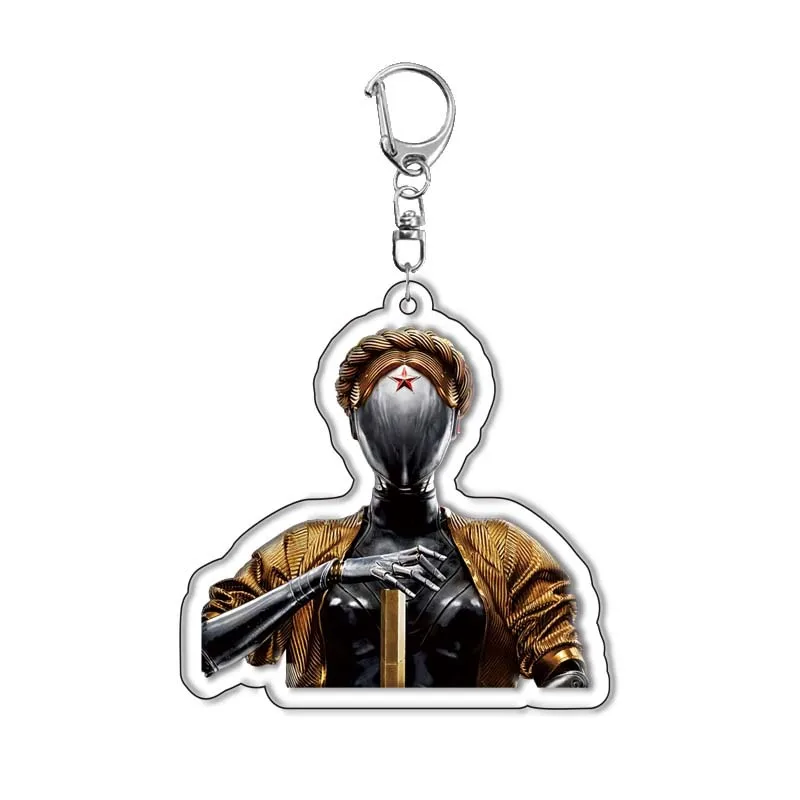 Game Atomic Heart Keychain Robot Pendant Car Key Ring Bag Charm Accessories Cosplay Jewelry Fans Gift