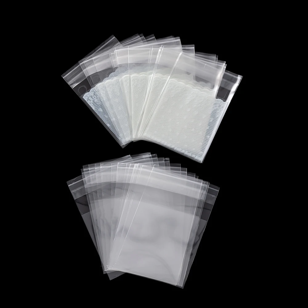 100pcs Small Size Cute Clear Self Adhesive Cello Cellophane Bag Cookie Packaging Plastic Pouch Gift Jewelry Supplies Accessories