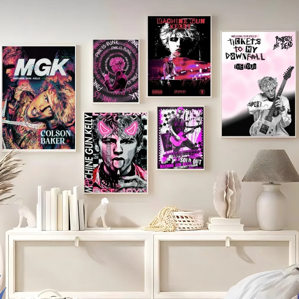 MGK M-Machine Gun K-Kelly Rapper impressões e pôsteres de boa qualidade, impressões em papel branco, pôsteres, arte, decoração de parede