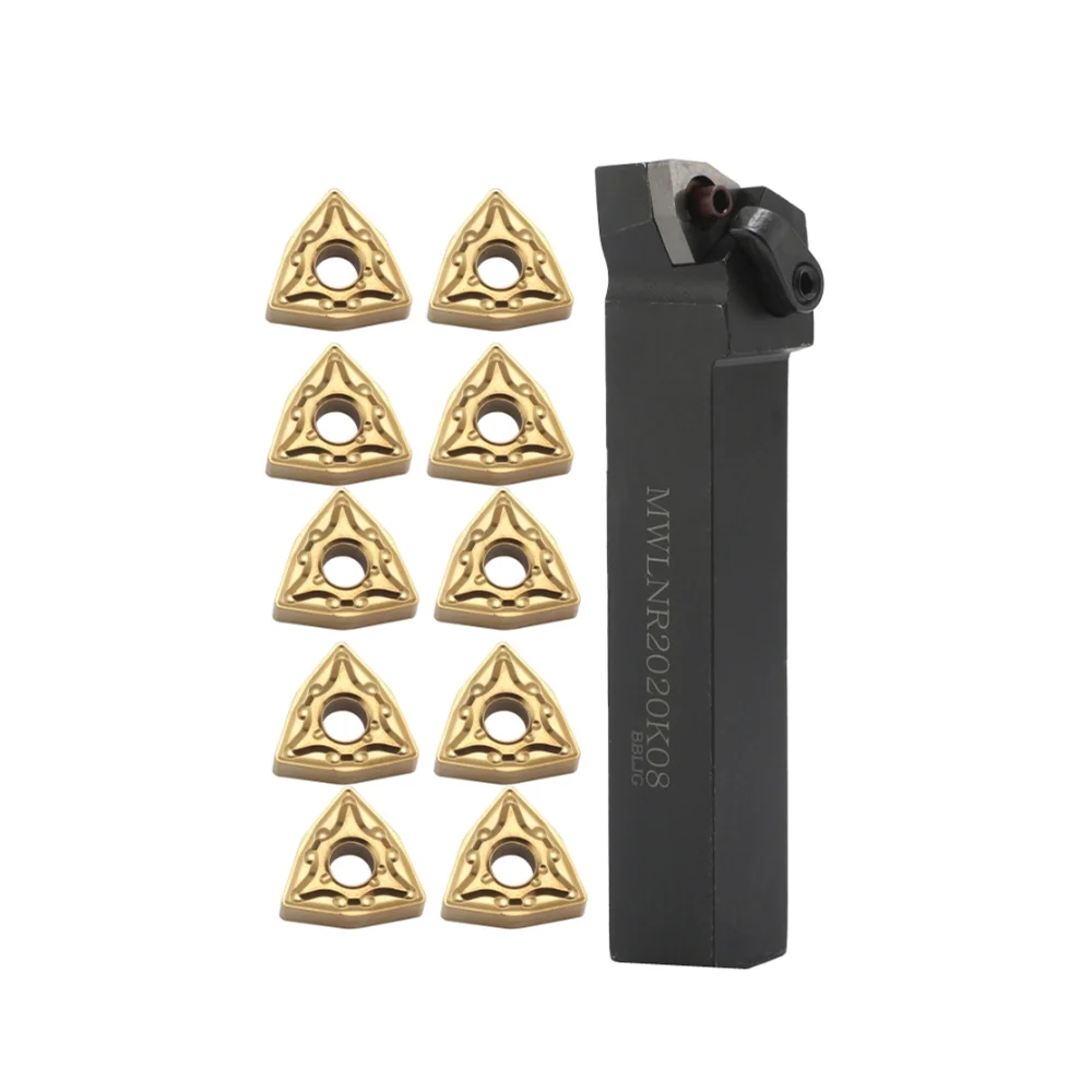 

MWLNR1616H08 MWLNR2020K08 MWLNR2525M08 External Holder +Carbide Inserts WNMG080404 WNMG080408 Metal Lathe Tools Turning Insert