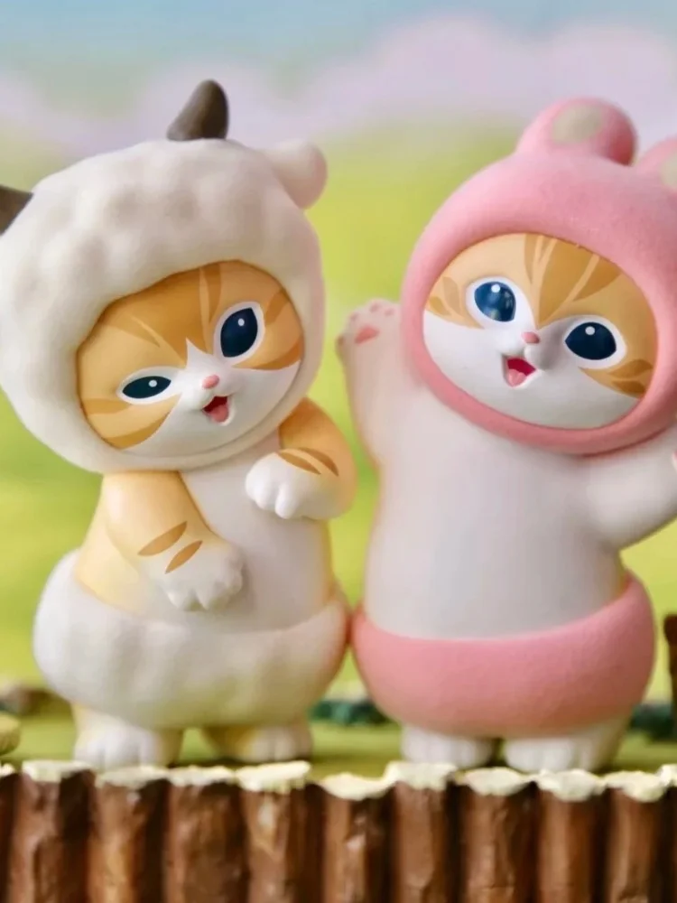 Miniso Mofusand – boîte aveugle de série de fête moelleuse, jouet mignon, Figurines de dessin animé Kawaii, jouets de collection, boîte mystère, cadeau d'anniversaire pour enfants
