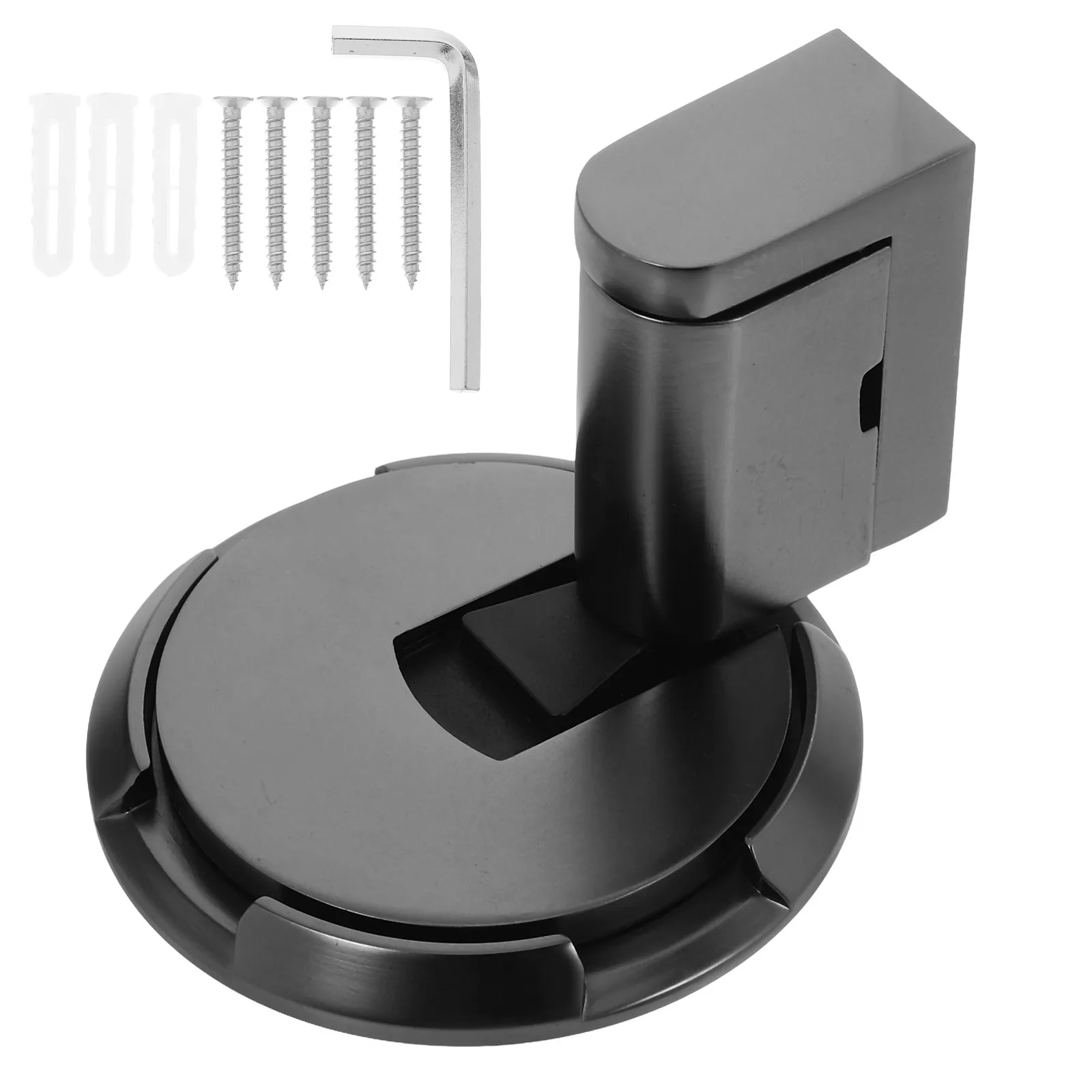 Windproof No-Drill Door Stopper Heavy Duty Zinc Alloy Mechanical Door Holder for Heavy Doors Narrow Frames Indoor Outdoor Use