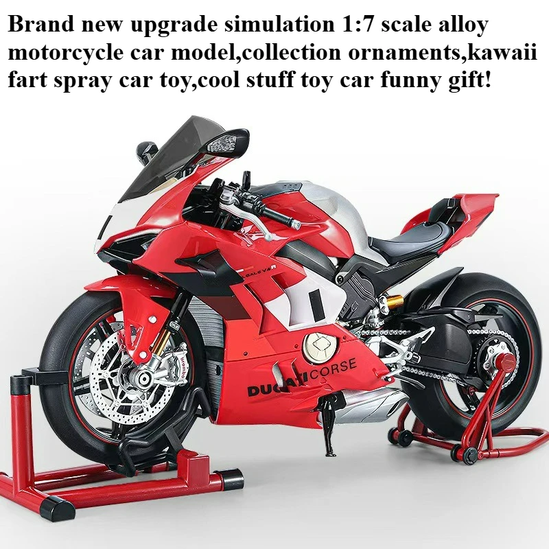 

Cool Stuff Toy Car Funny Gift-1:7 Scale Alloy Motorcycle Car Model,Collection Ornaments,Kawaii Fart Spray Car Toy,Toys for Kids
