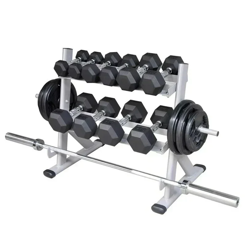 Multifunctional 2-Tier Hex Dumbbell Storage Rack Budget Friendly For Home And Light Commercial