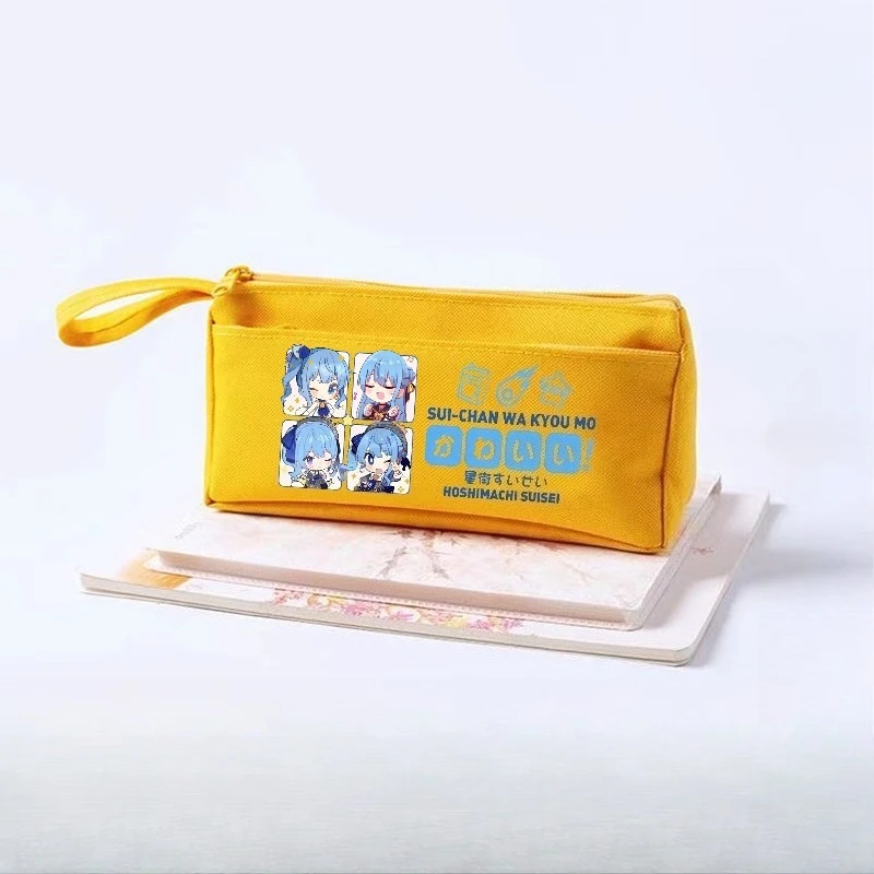 Hoshimachi Suisei Federmäppchen mit hochwertigem Animationsdruck, großem Fassungsvermögen, tragbare Schreibwarentasche für Schüler. – Detail 4