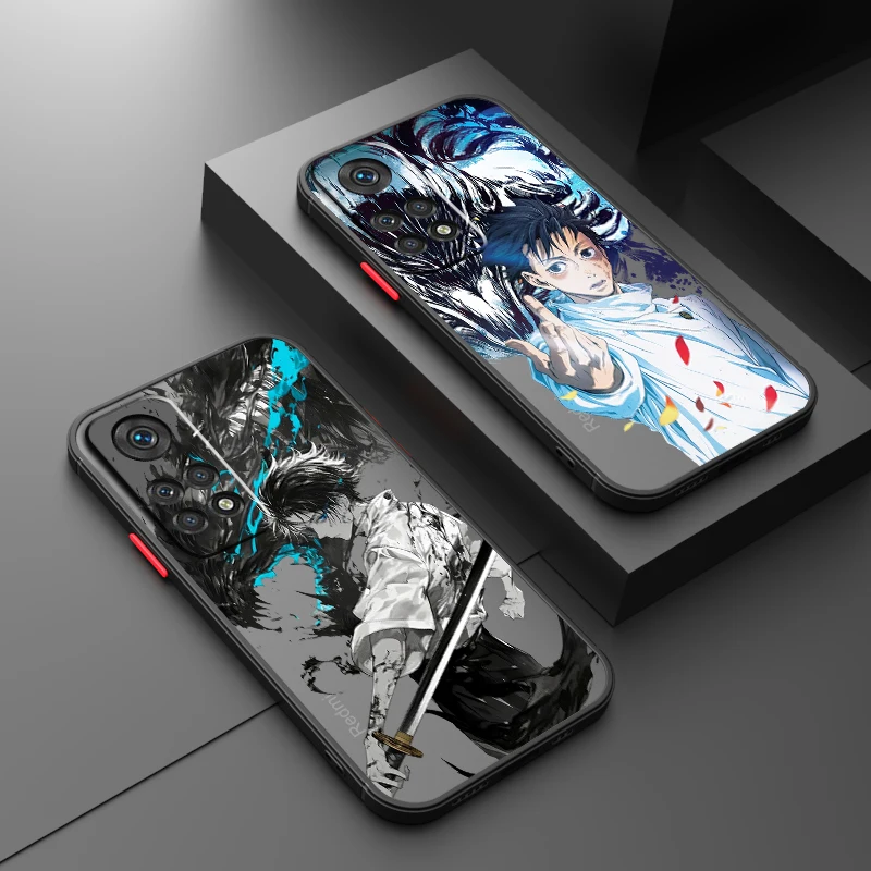 Spell Gojos Y-Yuta J-Jujutsu Frosted Translucent For Redmi Note 13 12 12S 12T 11 11T 11E 10 10S 9 Pro Plus 5G Soft Phone Case