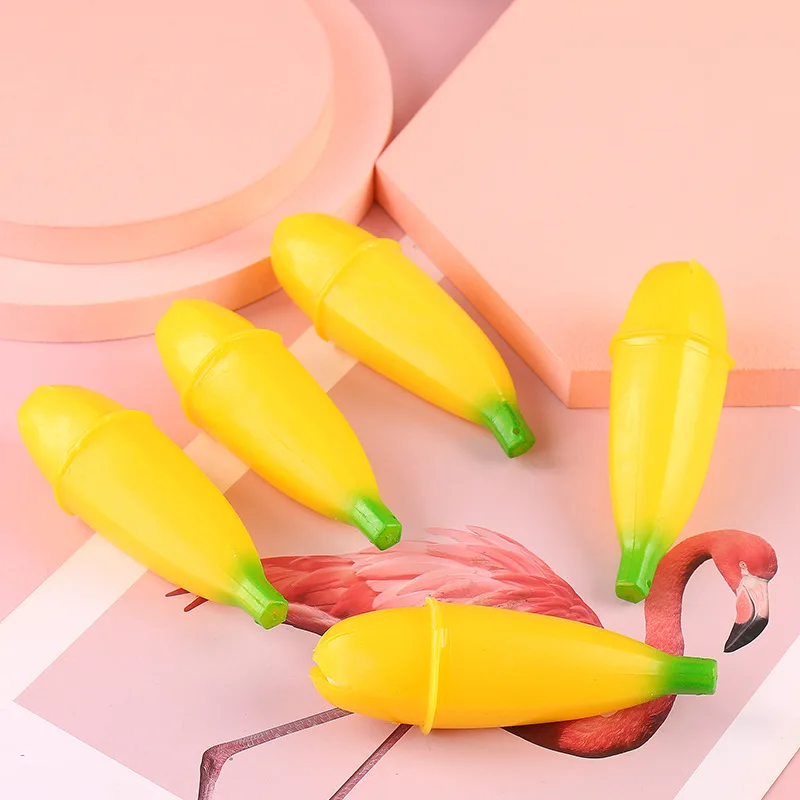 かわいい抗ストレスボール減圧スクイーズおもちゃ、柔らかい粘着性の動物のおもちゃ、ベントするバナナ、フルーツピンチ、ピンチプッシュおもちゃ、j108