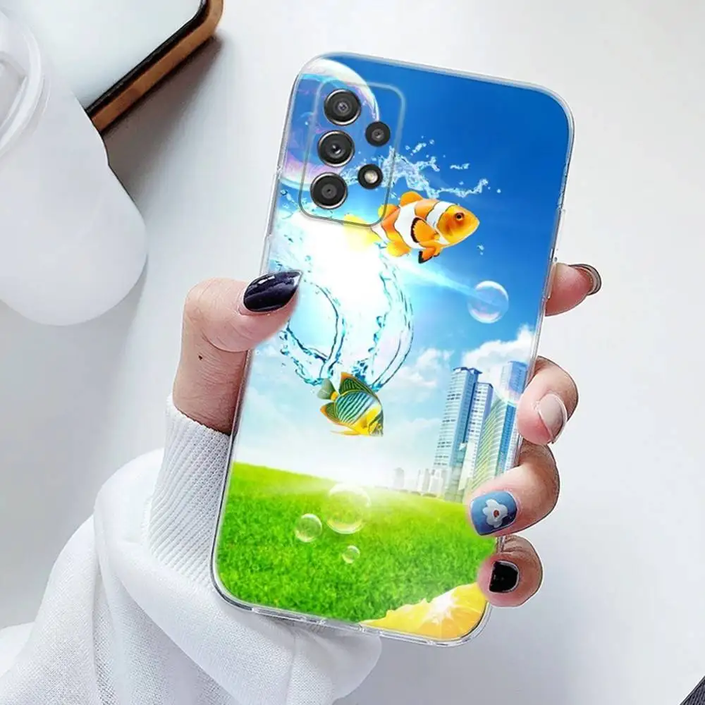 Funda de teléfono Frutiger Aero de silicona para Samsung S23,21,22,20 FE lite,S10,9,PIus,A70, suave y transparente