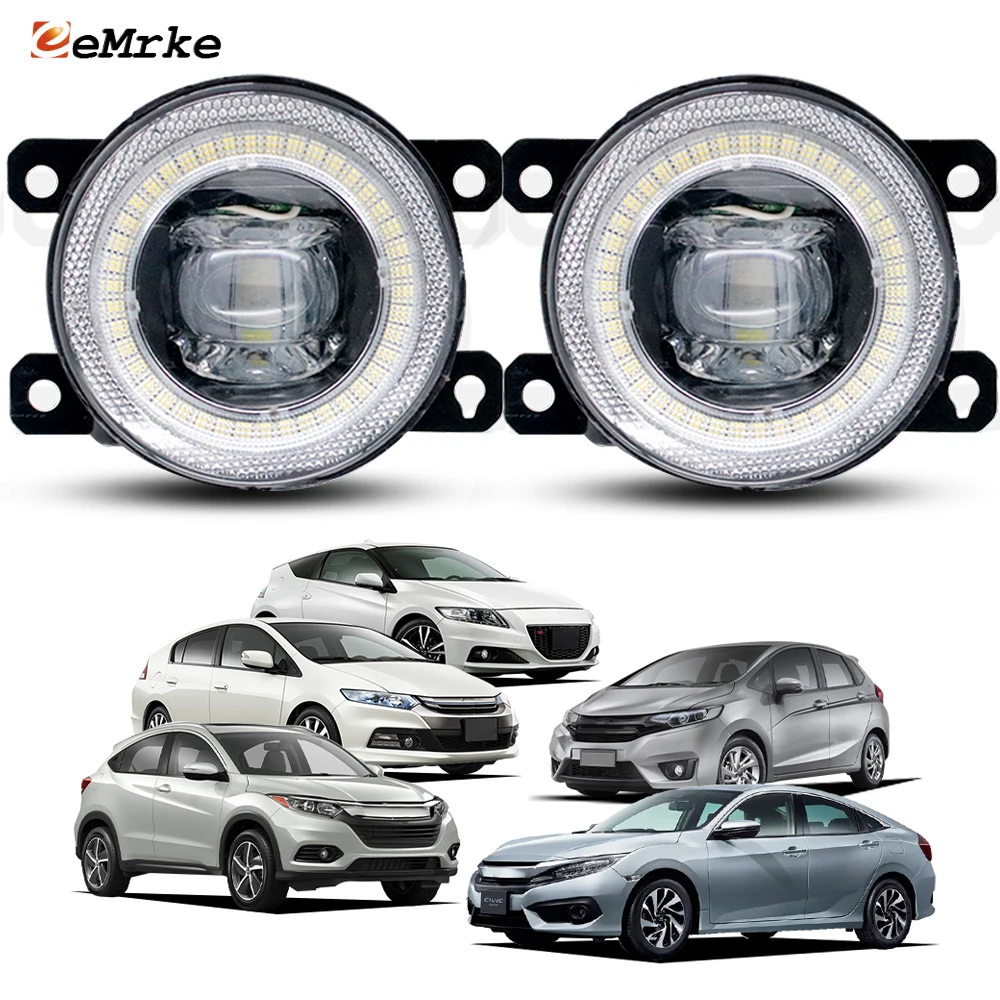 

LED DRL Replace For Honda Civic X Civic IX FK CR-Z Insight Jazz FIT HR-V Fog Lights Upgrade Angel Eyes Aperture Accessories