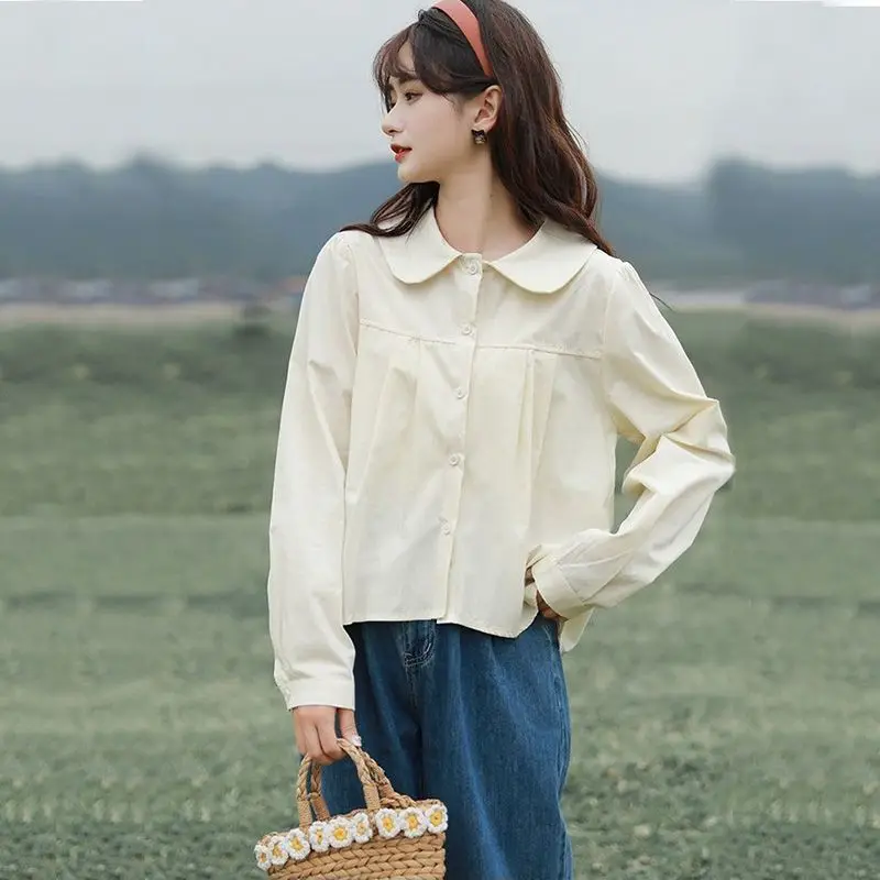 

New Design Sense Women Shirt Japanese Sweet Long Sleeved Shirt for Women's 2024 Autumn Collection Comfortable Casual Style