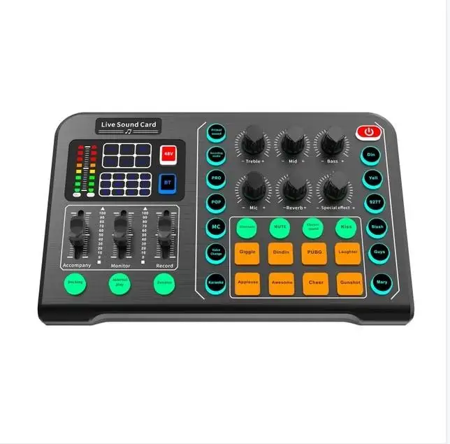 การ์ดเสียงสำหรับถ่ายทอดสดระดับมืออาชีพ TLF Xtuga M6 พร้อมไมโครโฟนไดอะแฟรมขนาดใหญ่ 48V เอฟเฟกต์เสียง อุปกรณ์สำหรับการถ่ายทอดสด