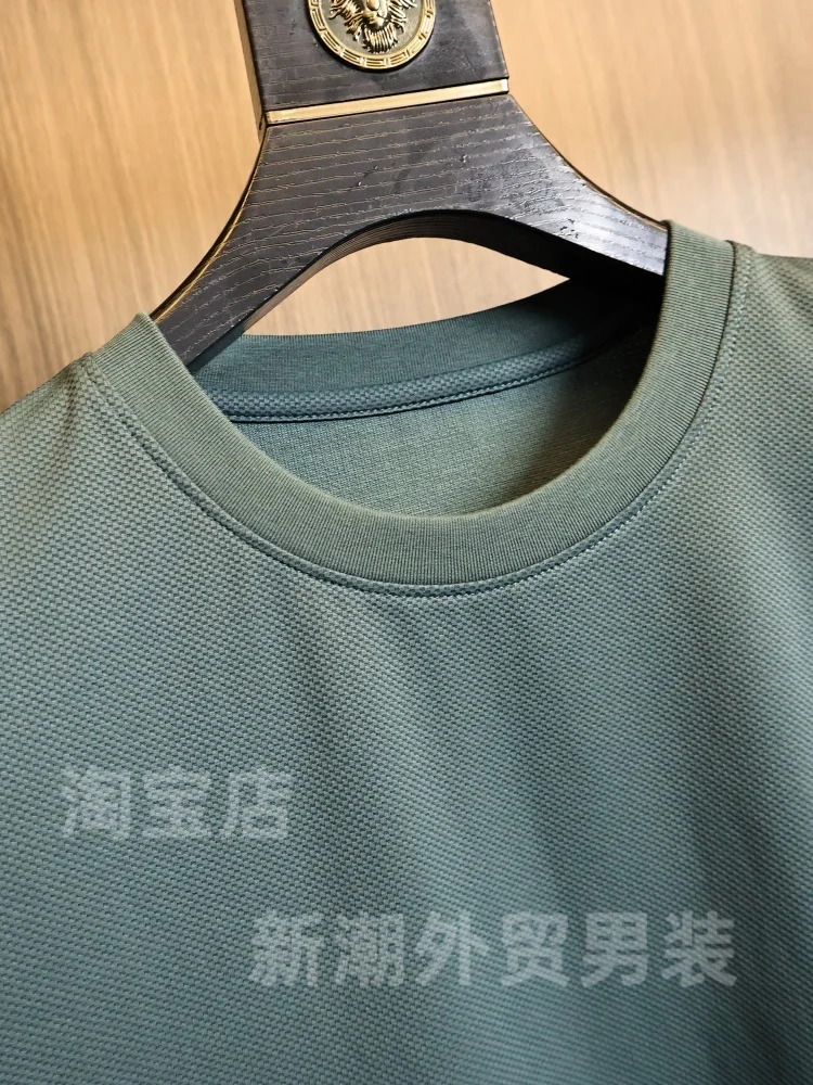 Comfortable Cool Feeling Modal Men's T-Shirt round Neck Short Sleeve Fashionable Urban Style Light Luxury Series  Shirt