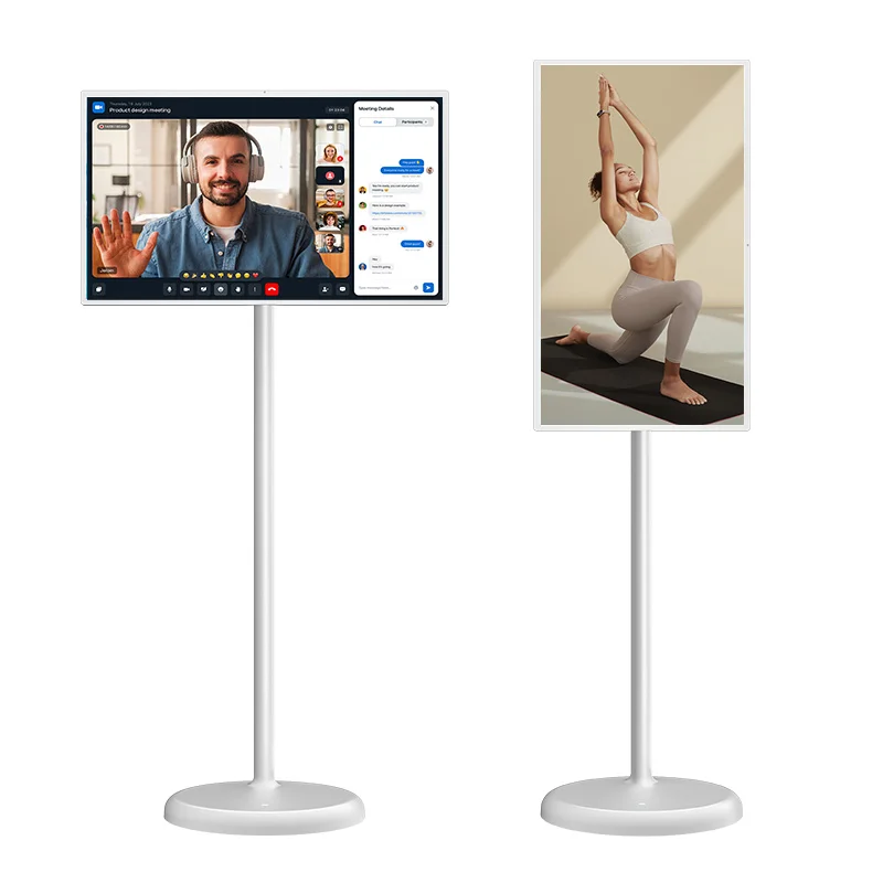 

21.5 Inch Rechargeable Portable Smart Tv Stand by Me Tv Portable Mobile Touch Screen Smart Tv with Wheels Speaker