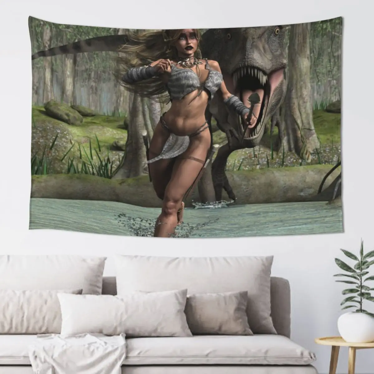 

Jungle Girl 2 Tapestry Aesthetic Decoration Aesthetics For Room Home Supplies Tapestry