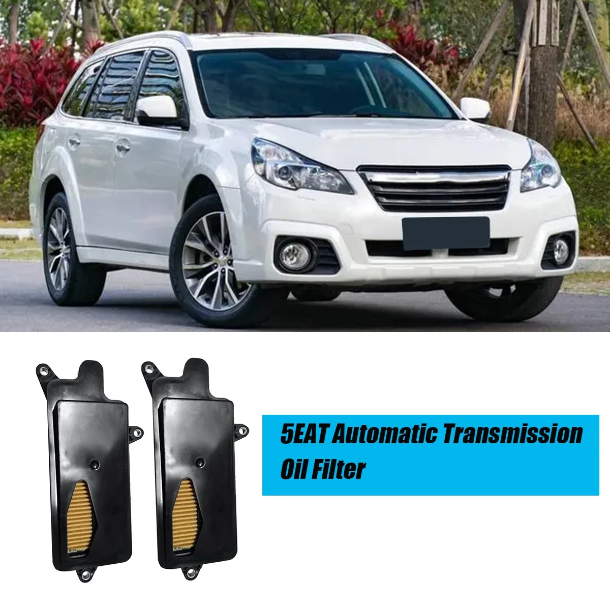 2Pcs Car 5EAT Automatic Transmission Fluid for Subaru 5Eat 2008-2014 Gearbox Oil Filter Oil Pan