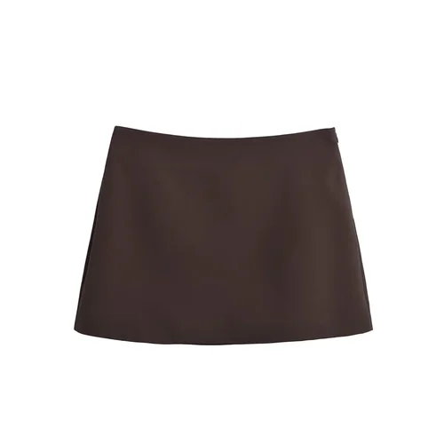 PB & ZA2024 minifalda de cintura alta para mujer, falda de medio cuerpo, temperamento versátil, moda de otoño, nuevo producto