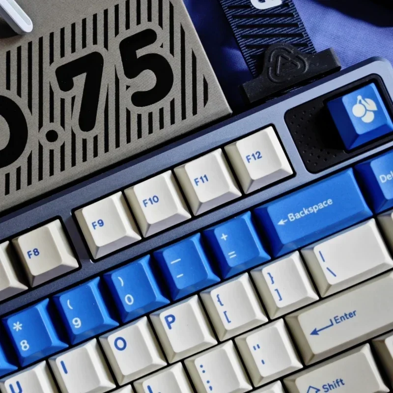 Imagem -04 - Teclado de Alerta Azul Keycap Cinco Lados Sublimação Térmica Cereja Profil Teclado Mecânico pc Computador Acessórios