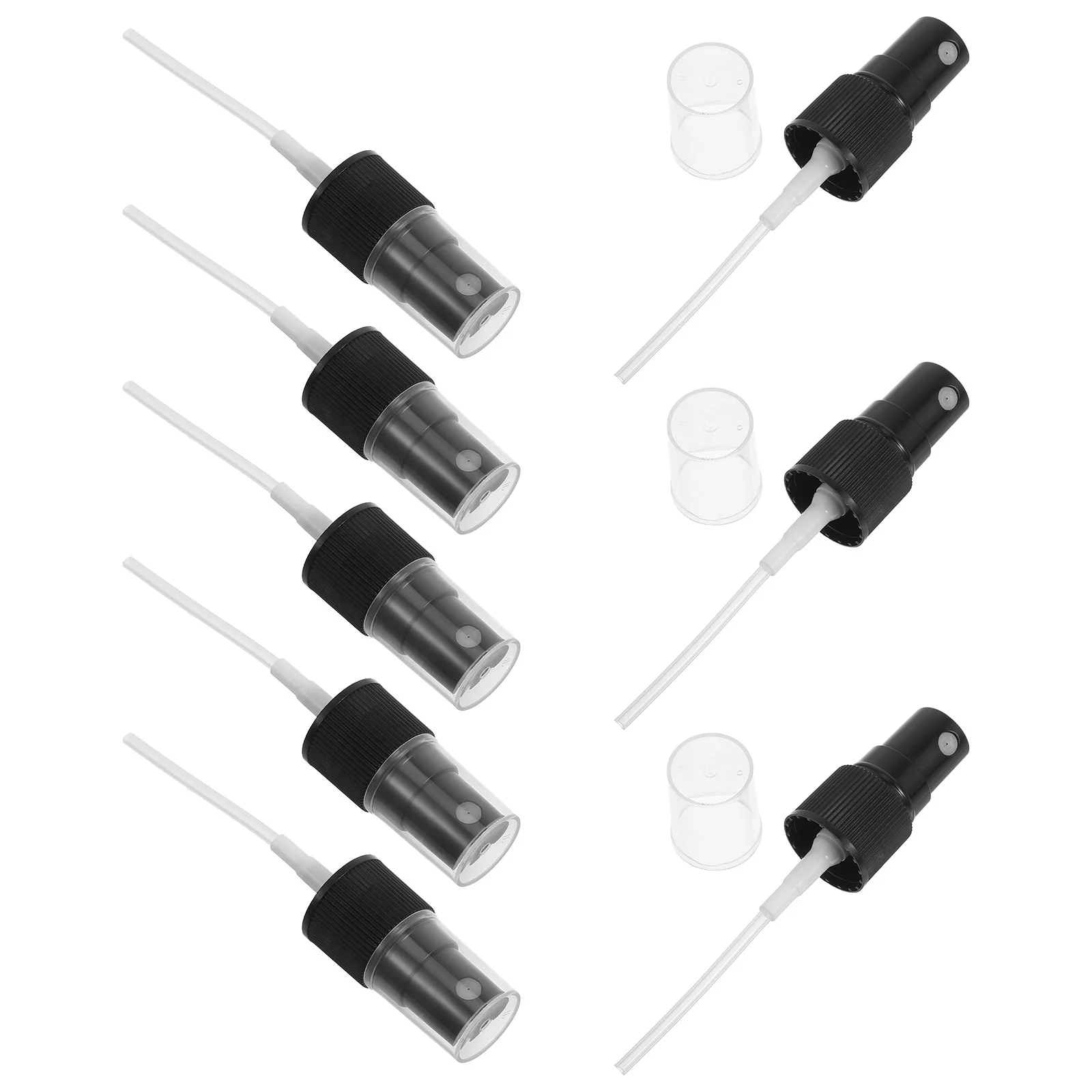 20 Pcs Spray Head Travel Bottle Black Mist Replacement Tops Caps Essential Oil Glass