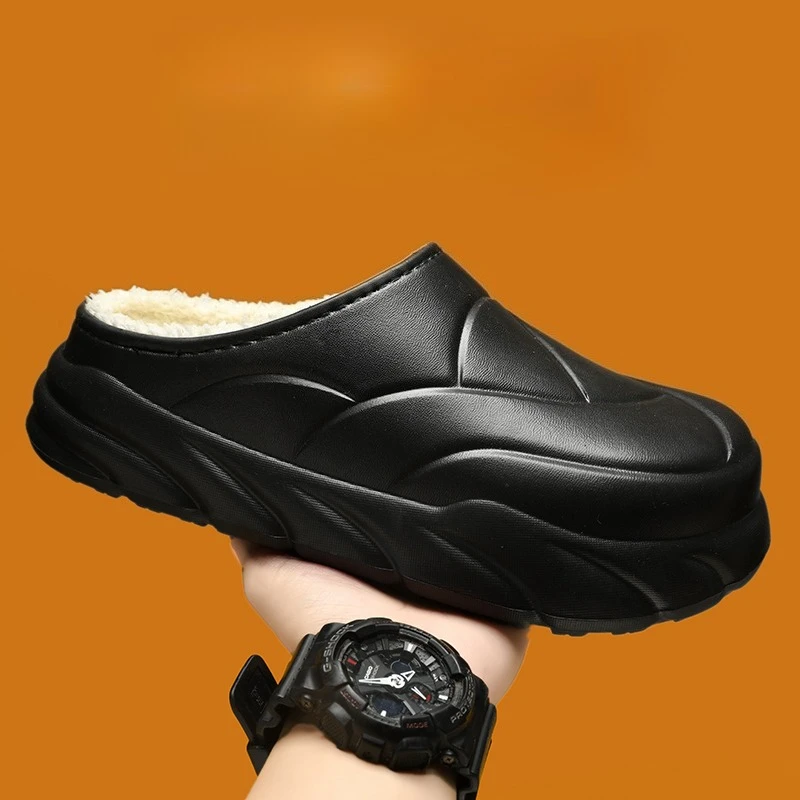 

2025 New Waterproof Couple Cotton Slippers - Men's Home Slippers with Soft Bottom, Anti-slip, Thick and Warm Cotton Sole