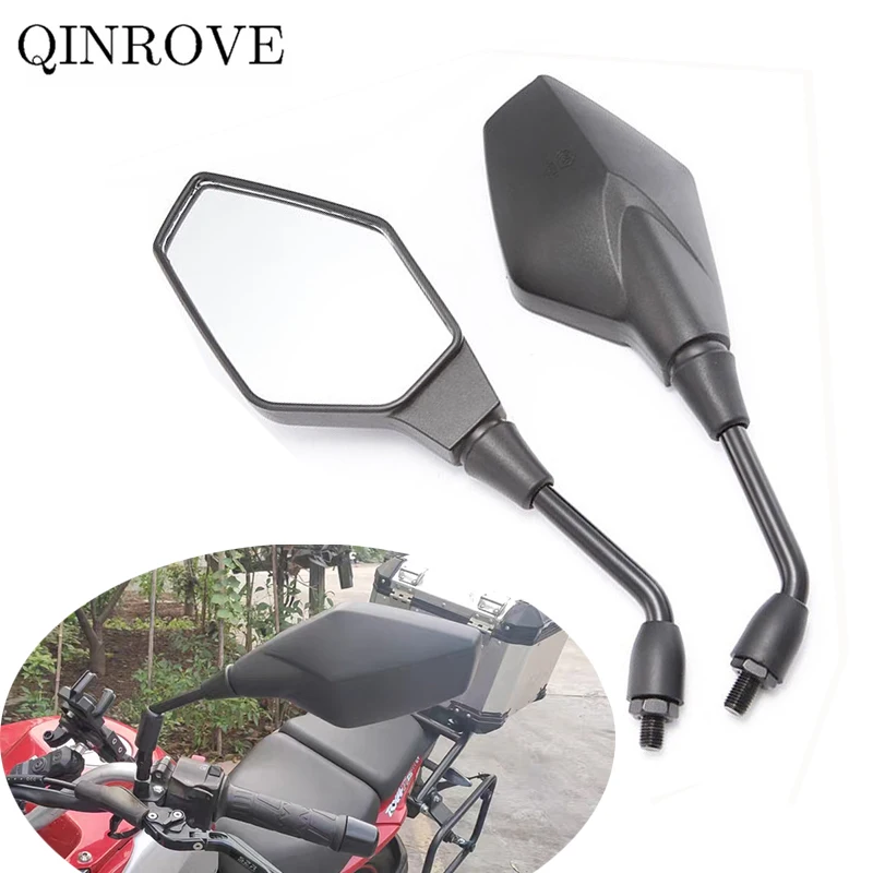 8 10MM Motorcycle Rearview Mirror Black ABS Mirror Universal For Suzuki DCL250 DL1050 V-Strom 2550 650 1050 Benelli  BN302 BJ600