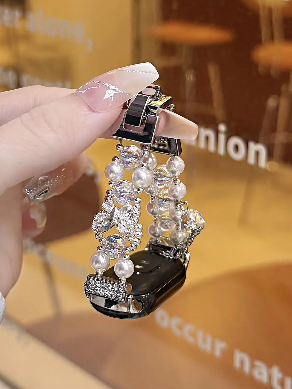 Faixa brilhante para xiaomi smart band 8/9/10 pulseira feminina elegante com pulseira de metal de cristal brilhante para mi band 10/9/8