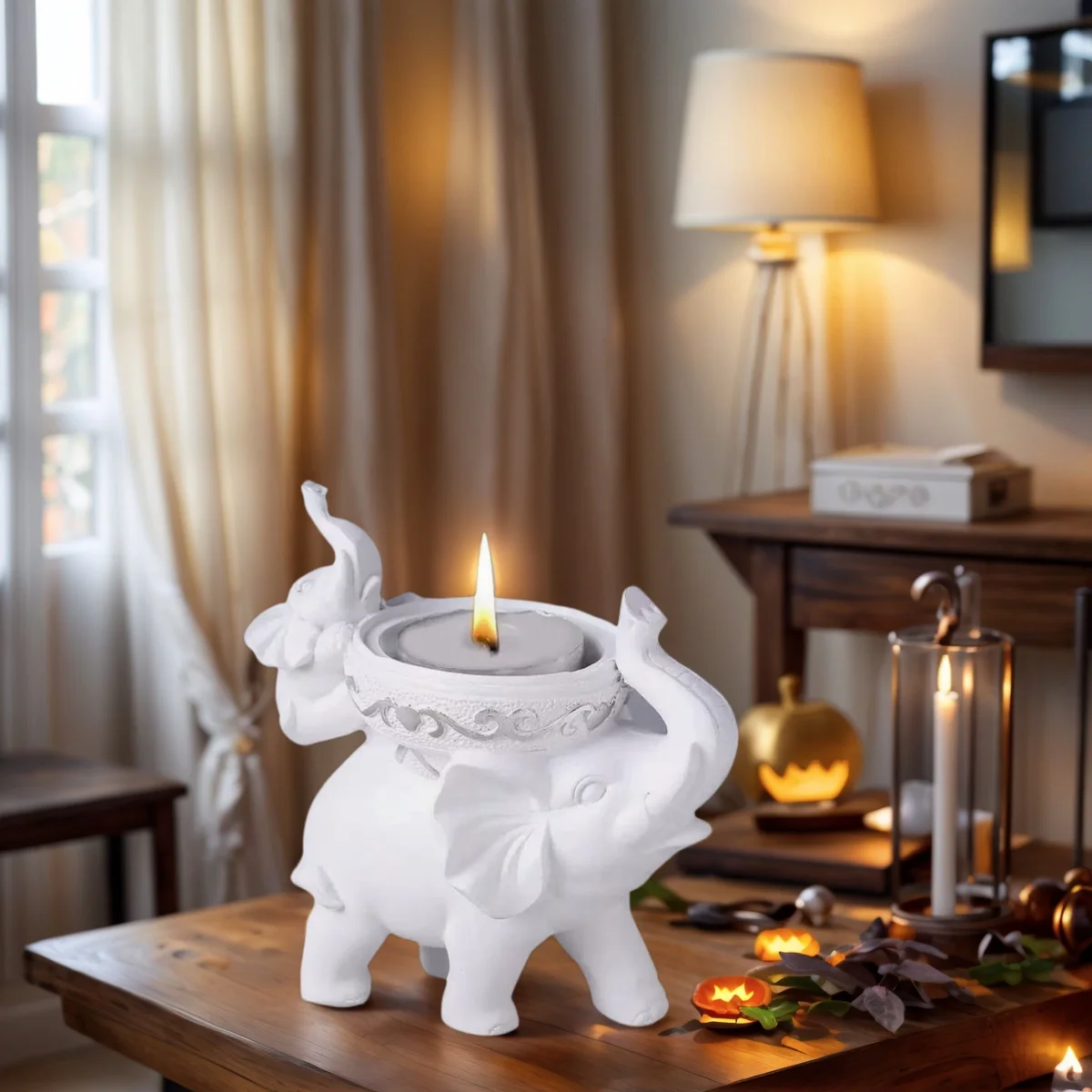 Elephant figurine, fun candy tray, key bowl, home décor table, figurine, sundries, containers, accessories, storage box, desk, b