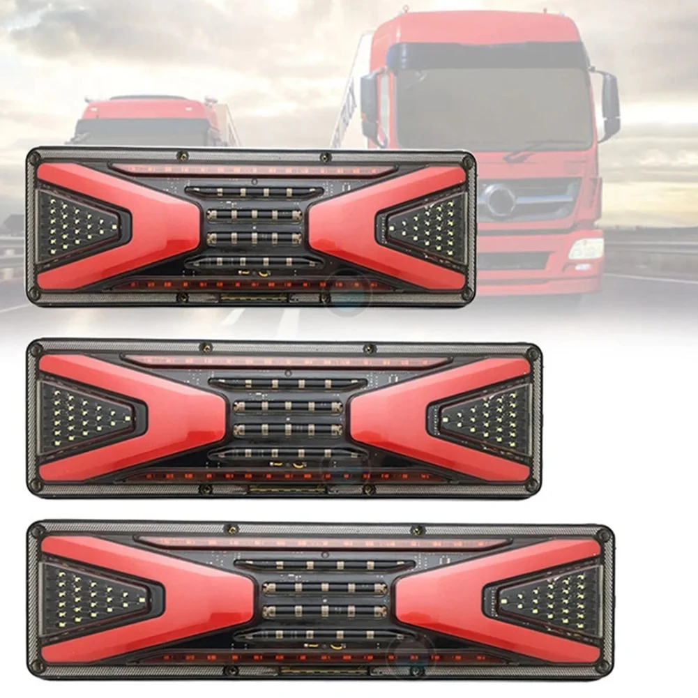 2 PCS 24V Truck LED Rear Tail Light Trailer Warning Lights for Stop Lorry Bus Brake Reverse Turn Indicator Lamp(46CM)