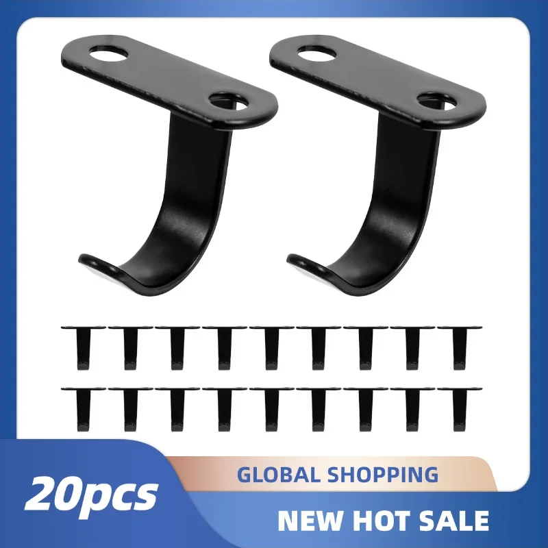 

20pcs Stainless Steel Hook Multifunction Screw Mounted Hooks Hardware Parts For Kitchen Cabinet Bathroom Garage Organization